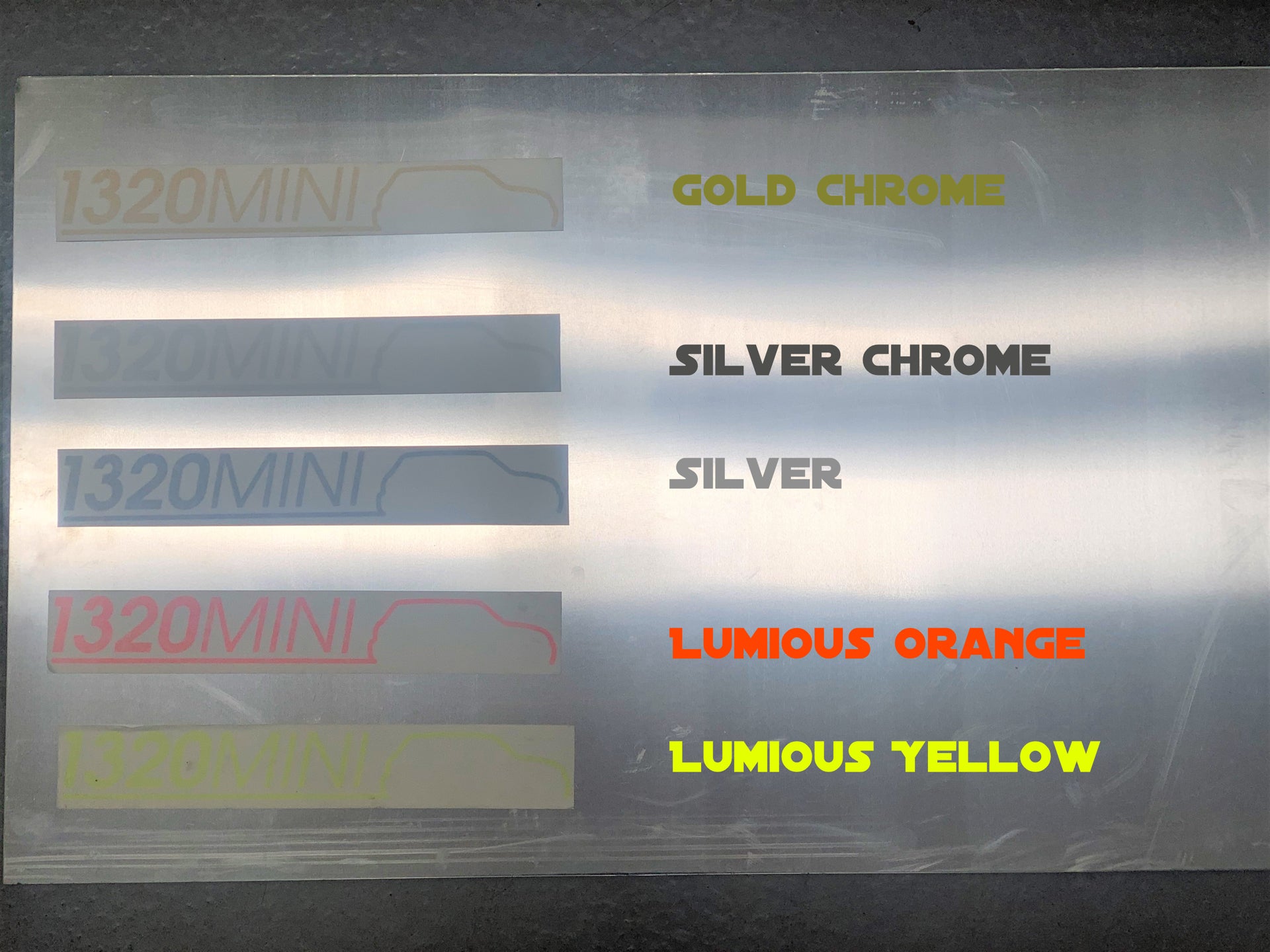 1320 MINI  Stickers PAIR Chrome or Luminous