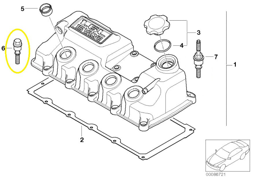 MINI - Rocker Cover Bolt 11121487179 - R50 52 53 – 1320 MINI